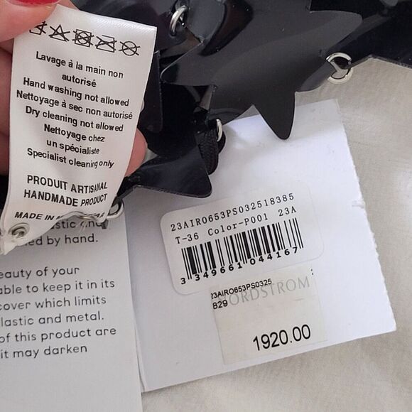 NEW $1920 Paco Rabanne RABANNE Star Embellished Mesh Mini Dresssz 36 Bla… - Picture 16 of 16